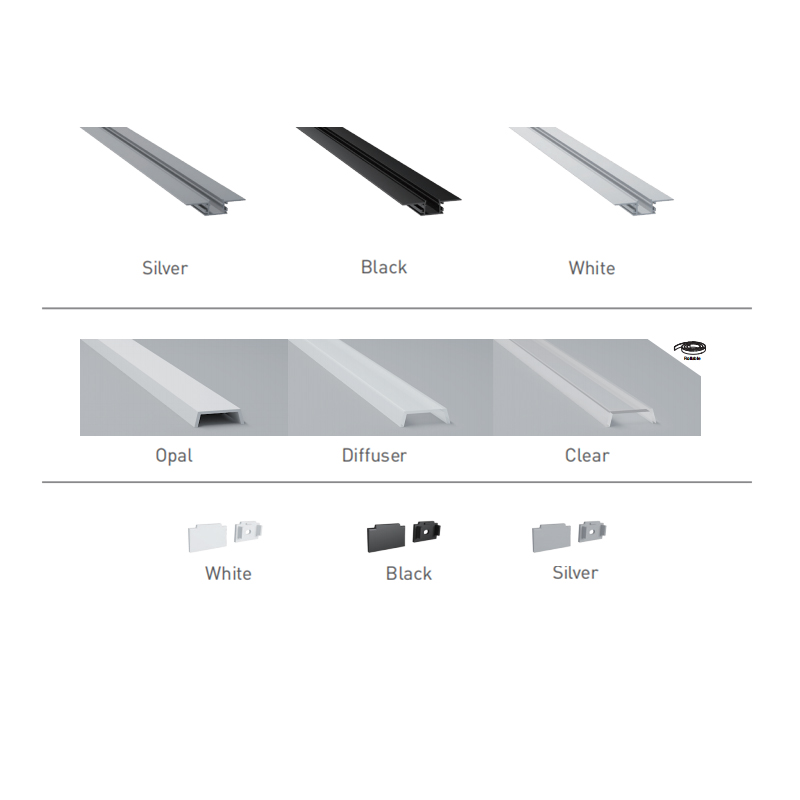 Drywall LED Channel Aluminum Profile For 12mm Single Color LED Strip Light